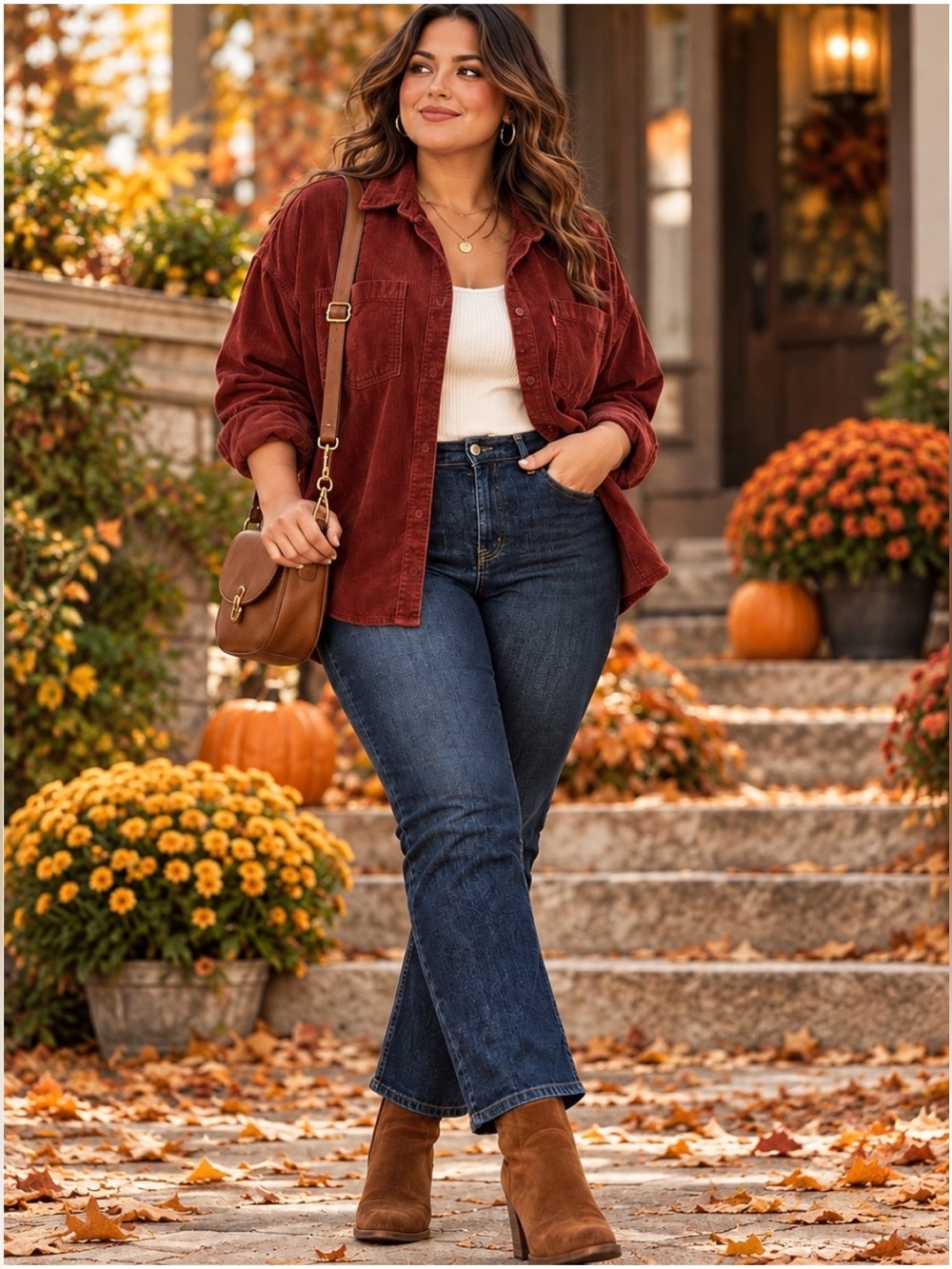 Levi's Adorable Corduroy Button-Down Shirt Jacket in Rust